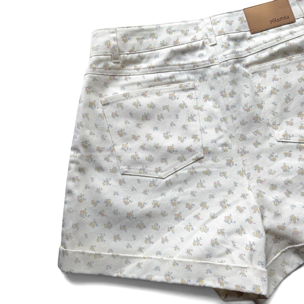 ROLAROLA Flower Half Pants Ivory Floral Shorts Women's Size M Korean Fashio - Picture 4 of 13